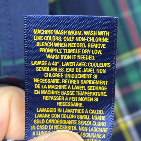 Ralph Lauren Boys Long sleeve Button Up Shirt Sz XL (18-20) Preppy Classic Navy - Picture 7 of 10